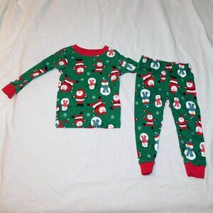Baby First Christmas 12 Months Pajamas 2pce Santa Snowman Unisex Pjs Winter NEW